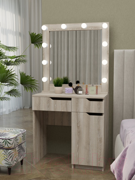 Изображение товара Туалетный столик с зеркалом Мир Мебели SV-23S с подсветкой