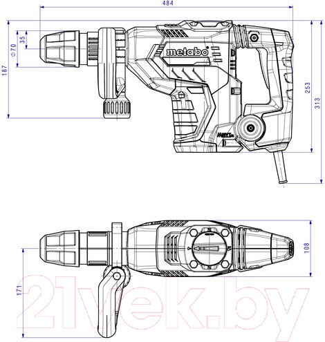 Изображение товара Профессиональный отбойный молоток Metabo MHEV 5 BL (600769500)