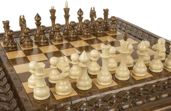 Изображение товара Набор настольных игр Haleyan Армянский Орнамент 2 Шахматы, нарды / kh149-5