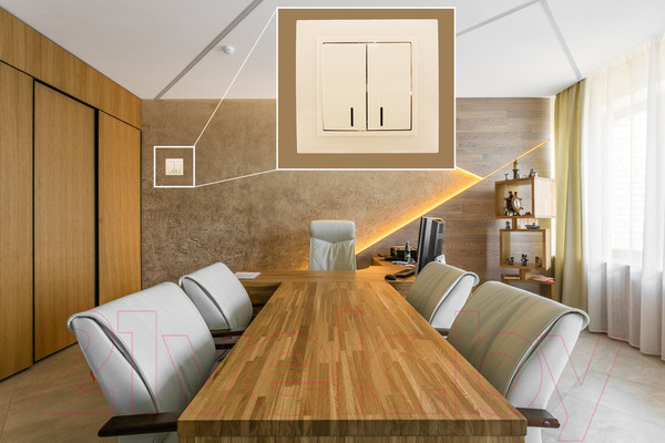 Изображение товара Выключатель El-Bi Zena-Vega 609-010300-203 (кремовый)