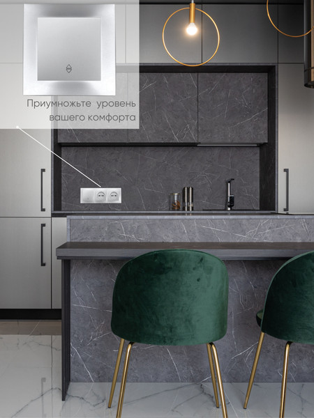 Изображение товара Выключатель El-Bi Zena-Vega / 609-011000-209 (серебристый)