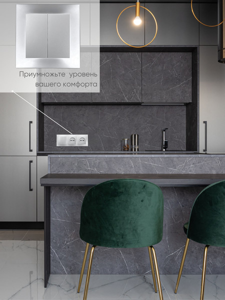 Изображение товара Выключатель El-Bi Zena-Vega / 609-011000-202 (серебристый)