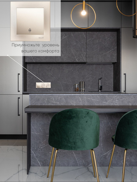 Изображение товара Выключатель El-Bi Zena-Vega / 609-011400-209 (титан)