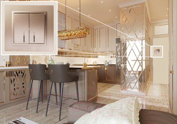 Изображение товара Выключатель El-Bi Zena-Vega / 609-011400-203 (титан)