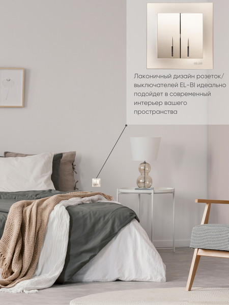 Изображение товара Выключатель El-Bi Zena-Vega / 609-011400-203 (титан)