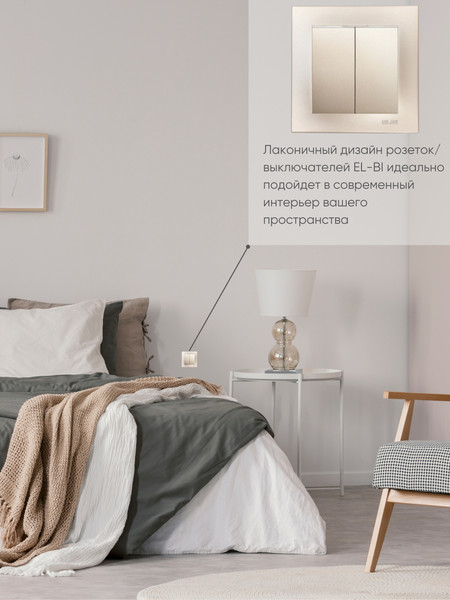 Изображение товара Выключатель El-Bi Zena-Vega / 609-011400-202 (титан)