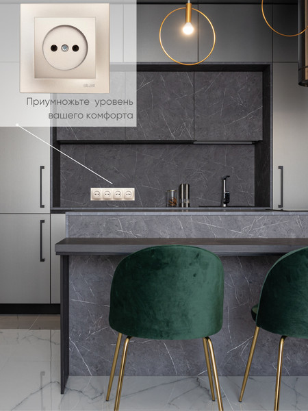 Изображение товара Рамка для выключателей и розеток El-Bi Vega / 510-011400-228 (титан)