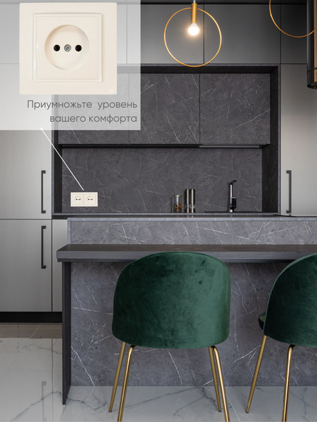 Изображение товара Рамка для выключателей и розеток El-Bi Zena / 500-010300-226 (кремовый)