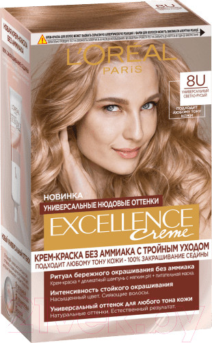 Изображение товара Крем-краска для волос L'Oreal Paris Excellence Creme 8U (универсальный светло-русый)