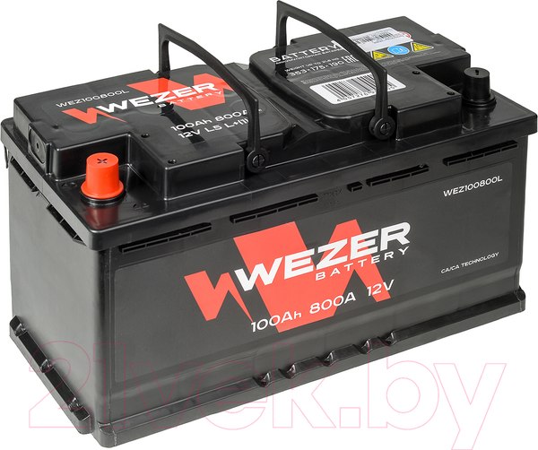 Изображение товара Автомобильный аккумулятор Wezer 800A L+ / WEZ100800L (100 А/ч)