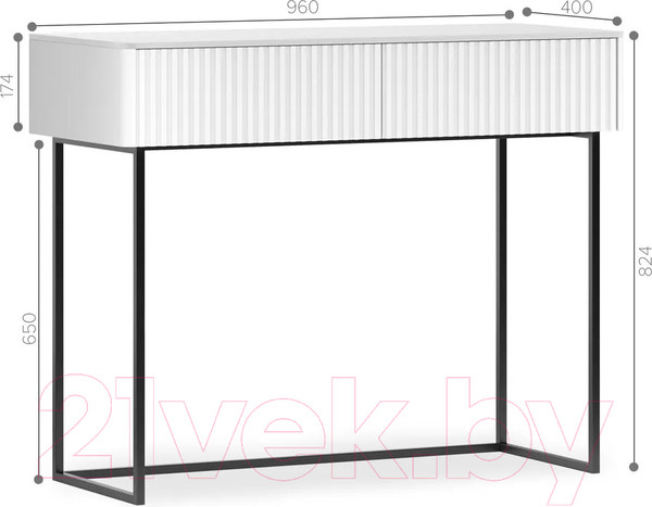 Изображение товара Туалетный столик Shtabe Gross 6011 (RAL 9003/RAL 9003/черный)