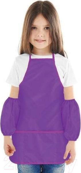 Изображение товара Фартук для творчества Пифагор 271093 (фиолетовый, с нарукавниками)