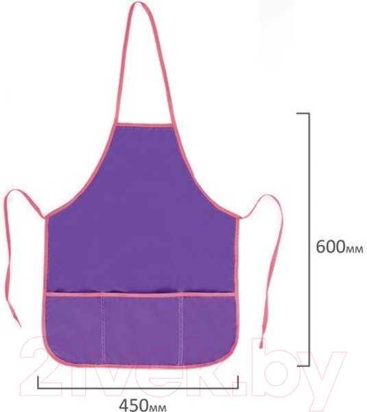 Изображение товара Фартук для творчества Пифагор 271093 (фиолетовый, с нарукавниками)