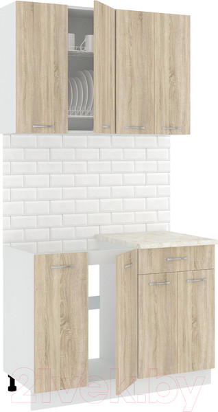 Изображение товара Кухонный гарнитур Кортекс-мебель Корнелия Лира-лайт 1.1м (дуб сонома/королевский опал)