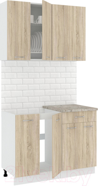 Изображение товара Кухонный гарнитур Кортекс-мебель Корнелия Лира-лайт 1.1м (дуб сонома/марсель)
