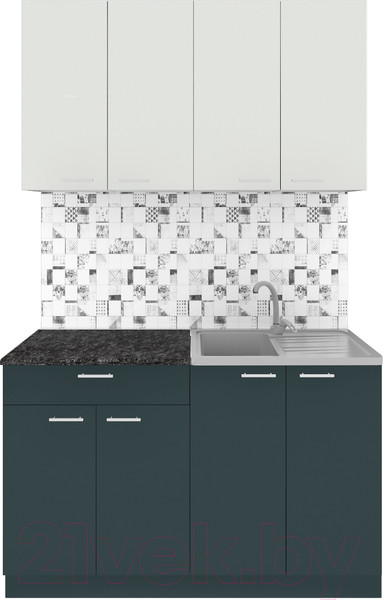 Изображение товара Кухонный гарнитур Агута Альфа 1.2 (бензин/холодный серый/кастилло темный)