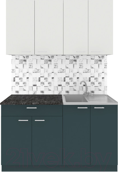 Изображение товара Кухонный гарнитур Агута Альфа 1.4 (бензин/холодный серый/кастилло темный)