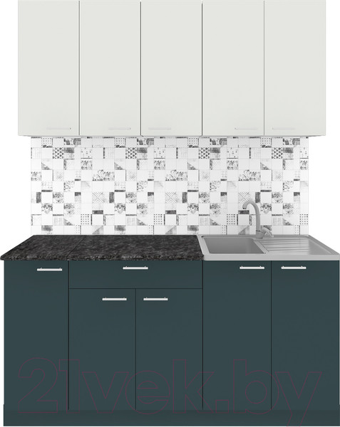 Изображение товара Кухонный гарнитур Агута Альфа 1.5 (бензин/холодный серый/кастилло темный)