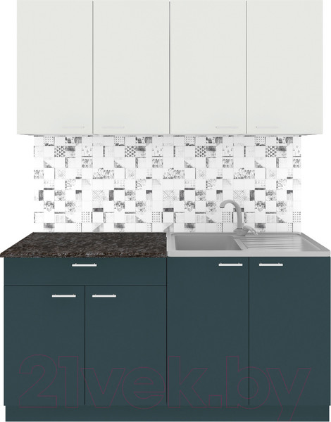 Изображение товара Кухонный гарнитур Агута Альфа 1.6 (бензин/холодный серый/кастилло темный)