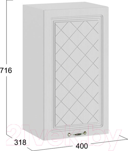 Изображение товара Шкаф навесной для кухни ТриЯ Бьянка 1В4 (белый/дуб белый)