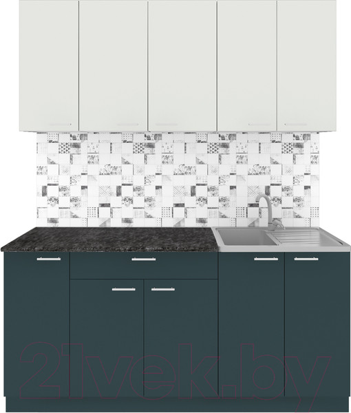 Изображение товара Кухонный гарнитур Агута Альфа 1.7 (бензин/холодный серый/кастилло темный)