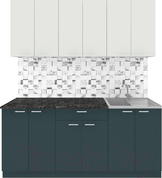 Изображение товара Кухонный гарнитур Агута Альфа 1.8/60 (бензин/холодный серый/кастилло темный)