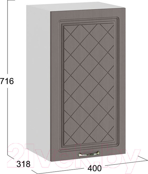 Изображение товара Шкаф навесной для кухни ТриЯ Бьянка 1В4 (белый/дуб серый)