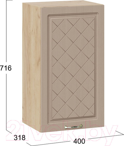 Изображение товара Шкаф навесной для кухни ТриЯ Бьянка 1В4 (дуб крафт золотой/дуб кофе)