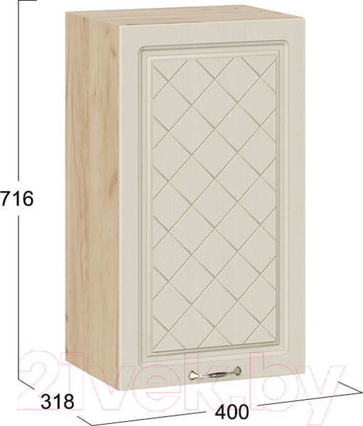 Изображение товара Шкаф навесной для кухни ТриЯ Бьянка 1В4 (дуб крафт золотой/дуб ваниль)