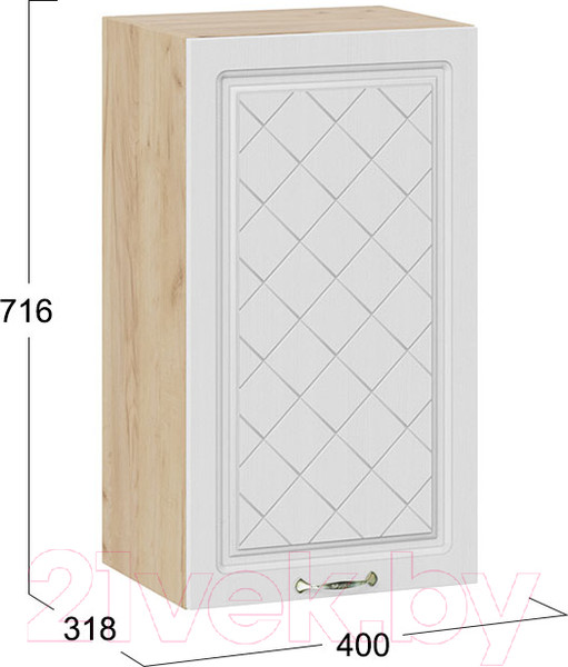 Изображение товара Шкаф навесной для кухни ТриЯ Бьянка 1В4 (дуб крафт золотой/дуб белый)