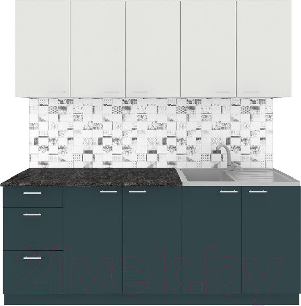 Изображение товара Кухонный гарнитур Агута Альфа 2.0 (бензин/холодный серый/кастилло темный)