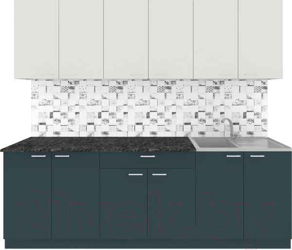 Изображение товара Кухонный гарнитур Агута Альфа 2.4 (бензин/холодный серый/кастилло темный)