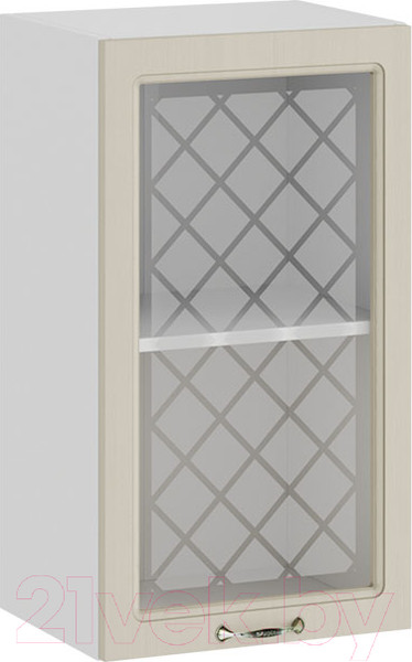 Изображение товара Шкаф навесной для кухни ТриЯ Бьянка 1В4С (белый/дуб ваниль)