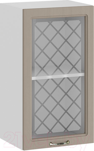 Изображение товара Шкаф навесной для кухни ТриЯ Бьянка 1В4С (белый/дуб кофе)