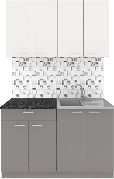 Изображение товара Кухонный гарнитур Агута Альфа 1.2 (глиняный серый/сатин/кастилло темный)