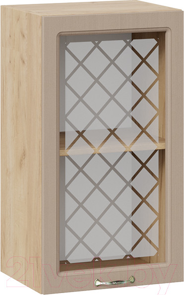 Изображение товара Шкаф навесной для кухни ТриЯ Бьянка 1В4С (дуб крафт золотой/дуб кофе)