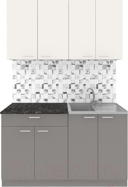 Изображение товара Кухонный гарнитур Агута Альфа 1.4 (глиняный серый/сатин/кастилло темный)