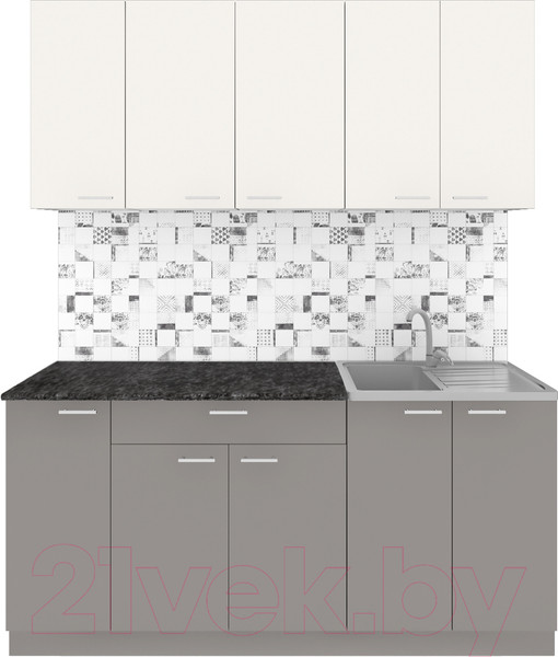 Изображение товара Кухонный гарнитур Агута Альфа 1.7 (глиняный серый/сатин/кастилло темный)