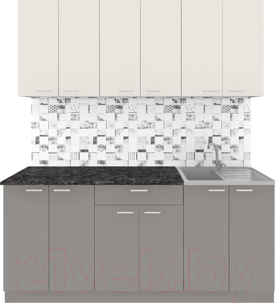 Изображение товара Кухонный гарнитур Агута Альфа 1.8/60 (глиняный серый/сатин/кастилло темный)