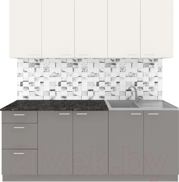 Изображение товара Кухонный гарнитур Агута Альфа 2.0 (глиняный серый/сатин/кастилло темный)