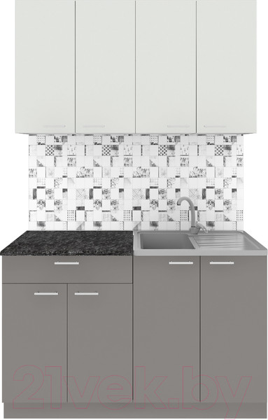 Изображение товара Кухонный гарнитур Агута Альфа 1.2 (глиняный серый/холодный серый/кастилло темный)