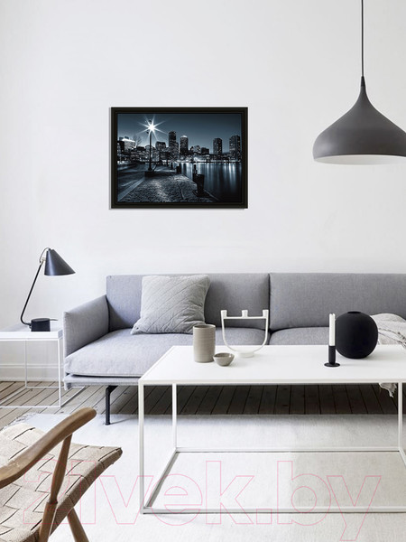 Изображение товара Картина Декарт Ночной город и фонарь 8Л3108 (в раме)