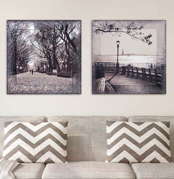 Изображение товара Картина Декарт Набережная с видом на Нью-Йорк 8Л0062 (в раме)