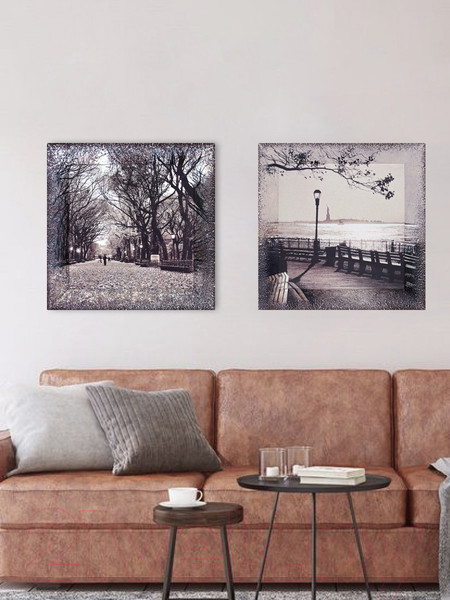 Изображение товара Картина Декарт Набережная с видом на Нью-Йорк 8Л0062 (в раме)