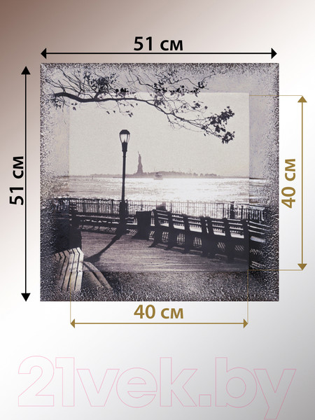 Изображение товара Картина Декарт Набережная с видом на Нью-Йорк 8Л0062 (в раме)