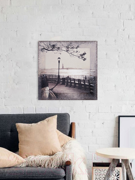 Изображение товара Картина Декарт Набережная с видом на Нью-Йорк 8Л0062 (в раме)