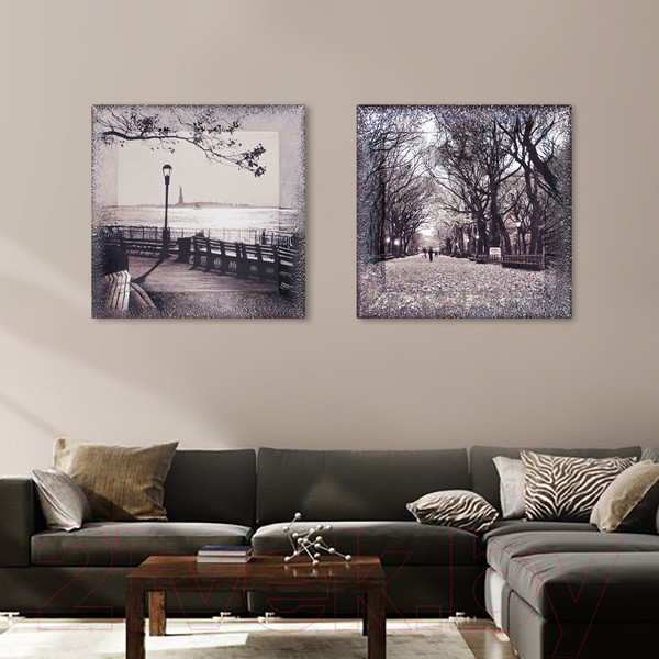 Изображение товара Картина Декарт Набережная с видом на Нью-Йорк 8Л0062 (в раме)