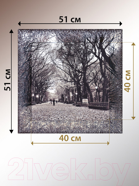 Изображение товара Картина Декарт Осенний сквер с опавшими листьями 8Л0063 (в раме)