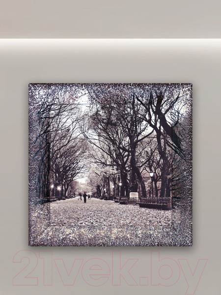 Изображение товара Картина Декарт Осенний сквер с опавшими листьями 8Л0063 (в раме)
