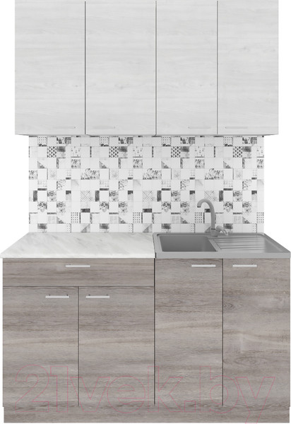 Изображение товара Кухонный гарнитур Агута Альфа 1.4 (дуб пепельный/скандинавское дерево/этория)